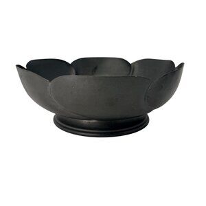 Antique KSC Pewter Bowl P352 Scalloped Footed Dish